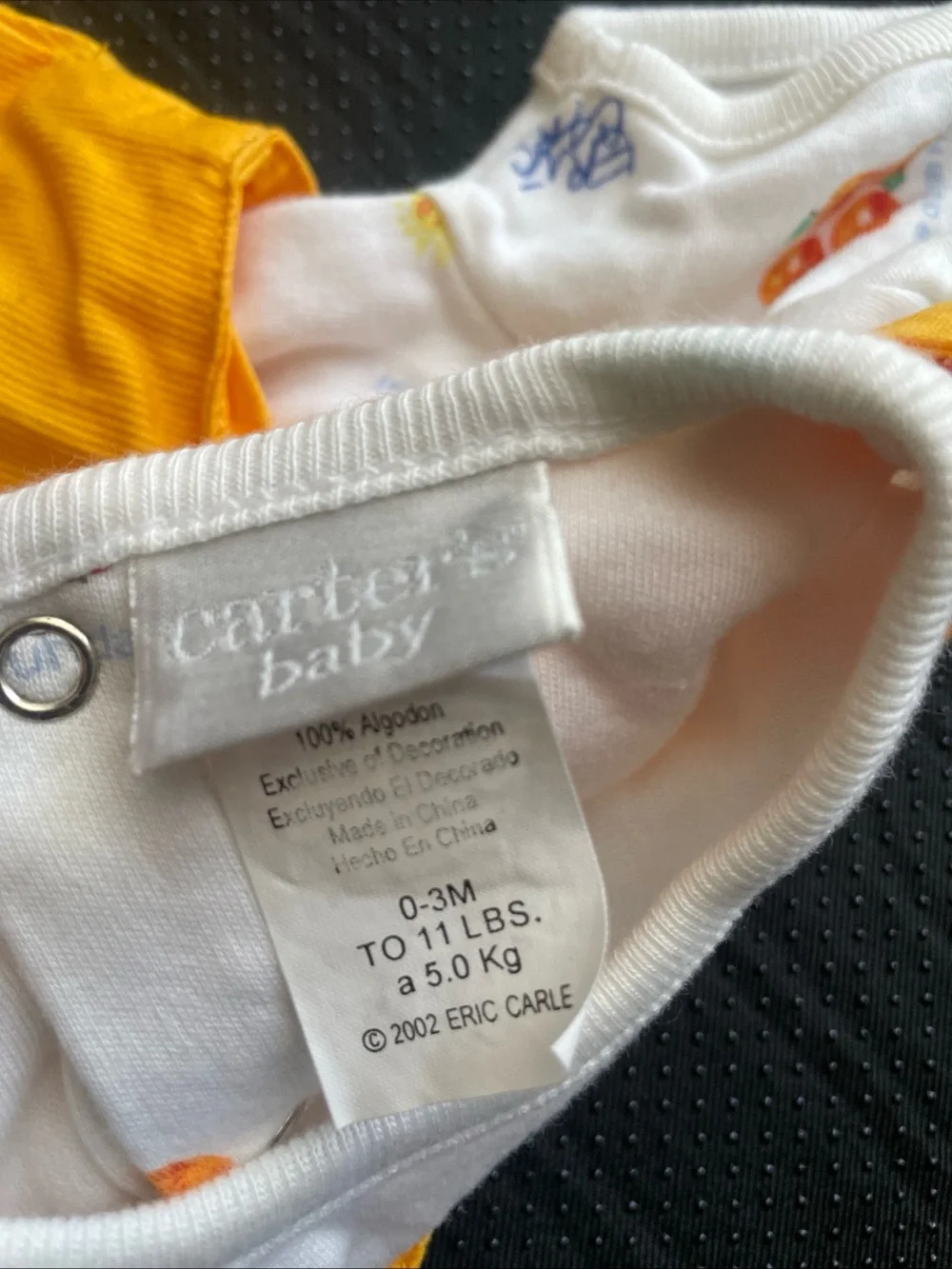 Vintage Carter's Yellow The Very Hungry Caterpillar Bubble Romper Set